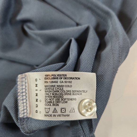 DUNNING Golf Men's M Performance Wicking Polo Short Sleeve Striped - Picture 5 of 8